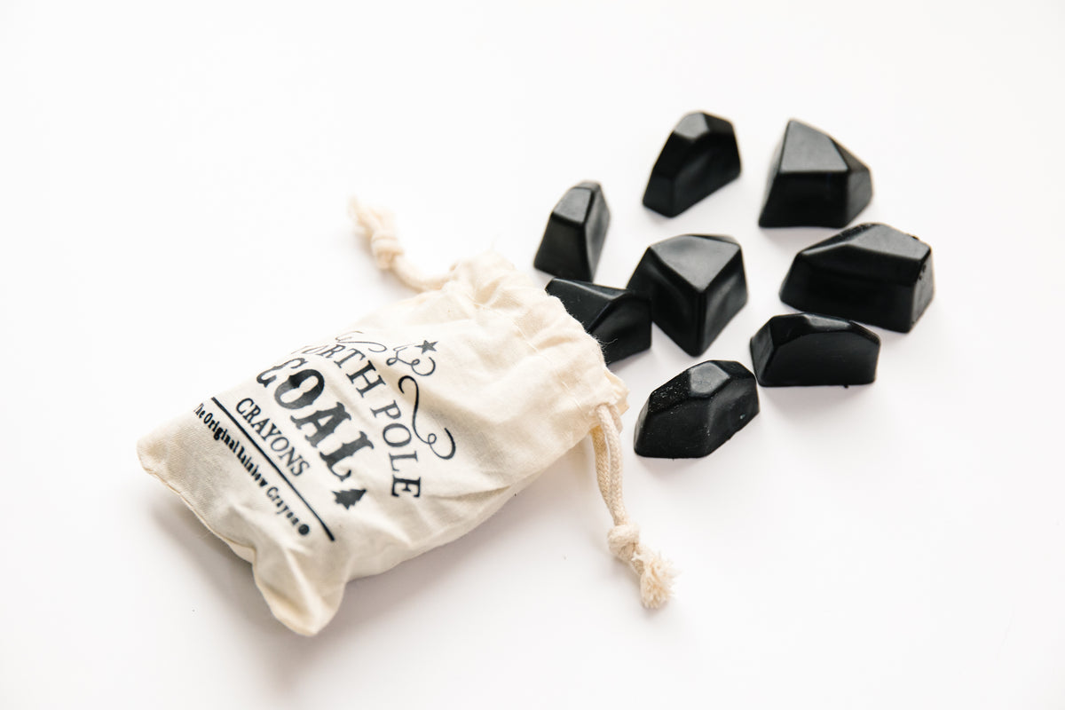 Kids Stocking Stuffer Crayons - Black Coal Crayons by Art 2 the Extreme® The Original Rainbow Crayon® - 7 Mini Coal Crayons in gift bag kids gift